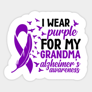 Alzheimer's Awareness Grandma, I Wear Purple for My Grandma Sticker